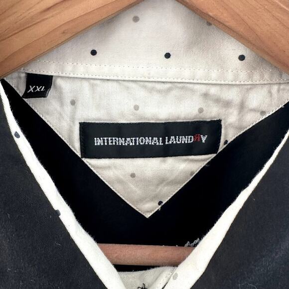 International Laundry Men’s Black Button Up 2XL Cotton Dressy Office Night Out - Picture 3 of 8